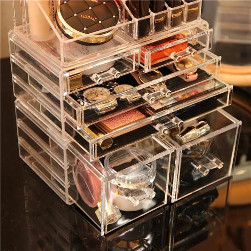 Makeup Organizer Clear Stackable Storage Box With 6 Drawers For Vanity